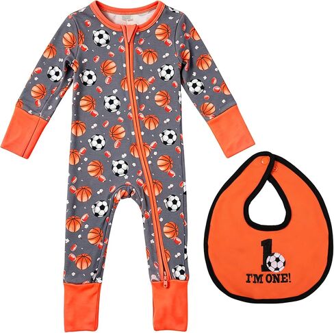 Baby Pajamas Bamboo Long Sleeve Romper,Infant Boys Girls Convertible Baby Footies Pajama,Newborn One Piece Romper in Kuwait