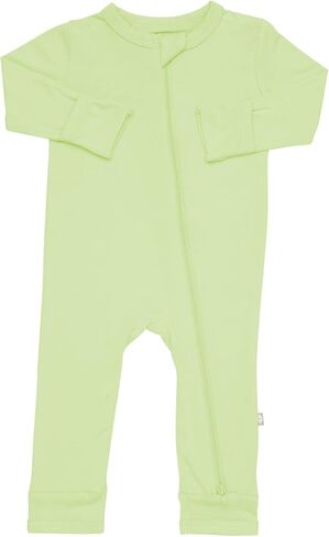 KYTE BABY Infant and Toddler Dual Zipper Romper, Ultra-Soft Rayon Made From Bamboo Sleeper, Boys and Girls Pajamas (3-6 Months, Pistachio) in Kuwait