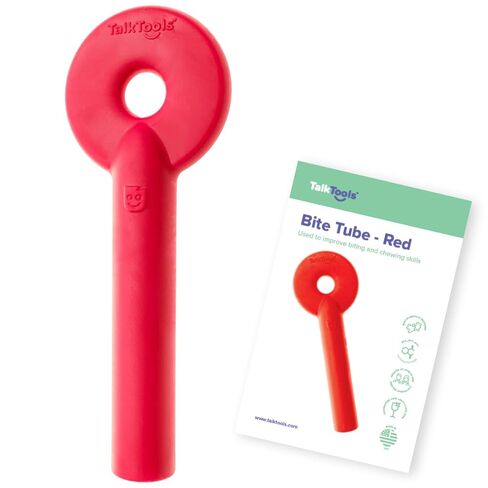TalkTools Bite Tube - Oral Motor Chew Tool for Jaw Strength & Chewing Skills, Speech & Feeding Therapy for Kids and Adults | Red in Kuwait