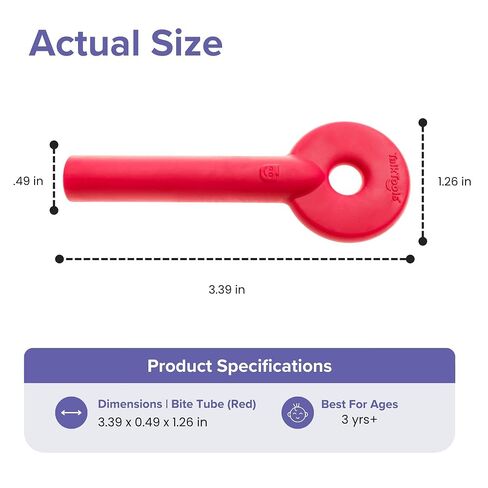 TalkTools Bite Tube - Oral Motor Chew Tool for Jaw Strength & Chewing Skills, Speech & Feeding Therapy for Kids and Adults | Red in Kuwait