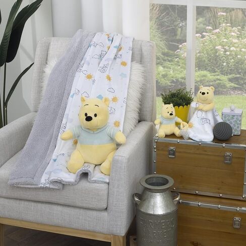 Disney Winnie The Pooh Yellow and Aqua Plush Buddy Pacifier Holder in Kuwait