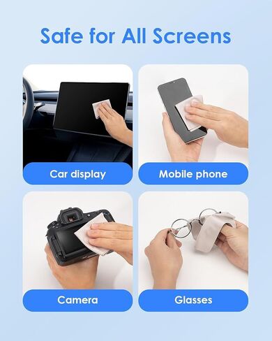 LENTION Screen Cleaner Spray Kit 6.7oz Bottle with Microfiber Cloth & Brush | Streak-Free, OLED Safe & Alcohol-Free for MacBook, Laptop, Phone, TV, Camera Lens, Eyeglasses, Car Displays & All Screens in Kuwait