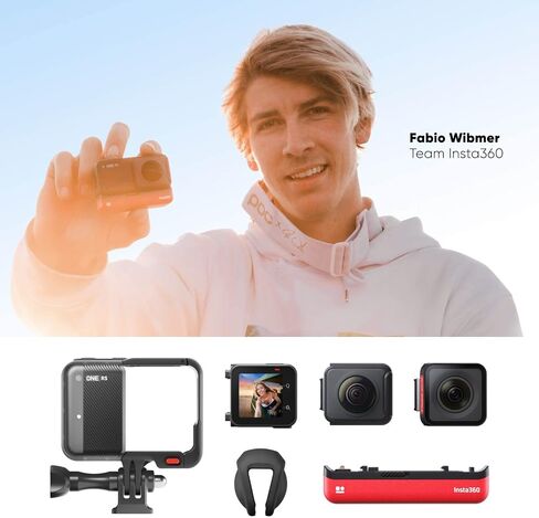 insta360 ONE RS Twin Edition - Waterproof 4K 60fps Action Camera & 5.7K 360 Camera with Interchangeable Lenses, Stabilization, 48MP Photo, Active HDR, AI Editing in Kuwait
