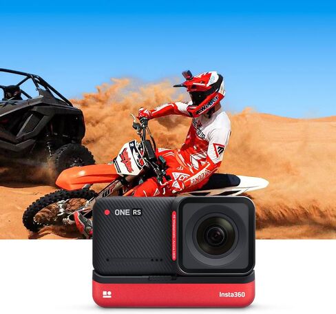 insta360 ONE RS Twin Edition - Waterproof 4K 60fps Action Camera & 5.7K 360 Camera with Interchangeable Lenses, Stabilization, 48MP Photo, Active HDR, AI Editing in Kuwait