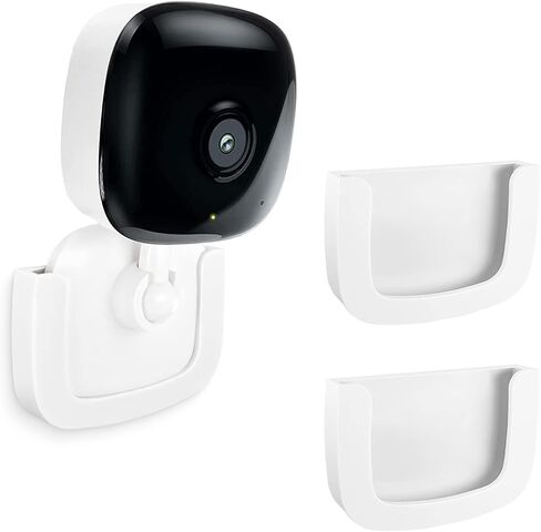 2 Pack Self-Adhesive Wall Mount Holder Fits for Kasa Smart Security Camera EC60,KC400,No Drilling Easy Installation Window Mount Camera Brackets fits for TP Link Smart Spot Camera,White in Kuwait
