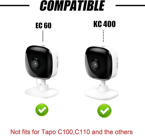2 Pack Self-Adhesive Wall Mount Holder Fits for Kasa Smart Security Camera EC60,KC400,No Drilling Easy Installation Window Mount Camera Brackets fits for TP Link Smart Spot Camera,White in Kuwait