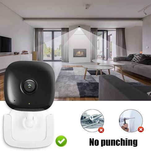 2 Pack Self-Adhesive Wall Mount Holder Fits for Kasa Smart Security Camera EC60,KC400,No Drilling Easy Installation Window Mount Camera Brackets fits for TP Link Smart Spot Camera,White in Kuwait