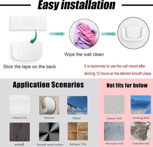 2 Pack Self-Adhesive Wall Mount Holder Fits for Kasa Smart Security Camera EC60,KC400,No Drilling Easy Installation Window Mount Camera Brackets fits for TP Link Smart Spot Camera,White in Kuwait