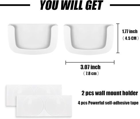 2 Pack Self-Adhesive Wall Mount Holder Fits for Kasa Smart Security Camera EC60,KC400,No Drilling Easy Installation Window Mount Camera Brackets fits for TP Link Smart Spot Camera,White in Kuwait