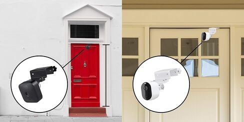 Wasserstein Door Mount Compatible with Arlo HD/Pro/Pro2/Pro3/Pro4/Pro5S/Ultra/Ultra2/Essential, Blink Outdoor/XT2, Ring Stick Up Cam Battery/Spotlight Cam Battery, eufyCam E/2/2C (Black) in Kuwait