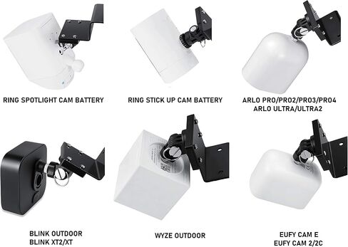 Wasserstein Door Mount Compatible with Arlo HD/Pro/Pro2/Pro3/Pro4/Pro5S/Ultra/Ultra2/Essential, Blink Outdoor/XT2, Ring Stick Up Cam Battery/Spotlight Cam Battery, eufyCam E/2/2C (Black) in Kuwait