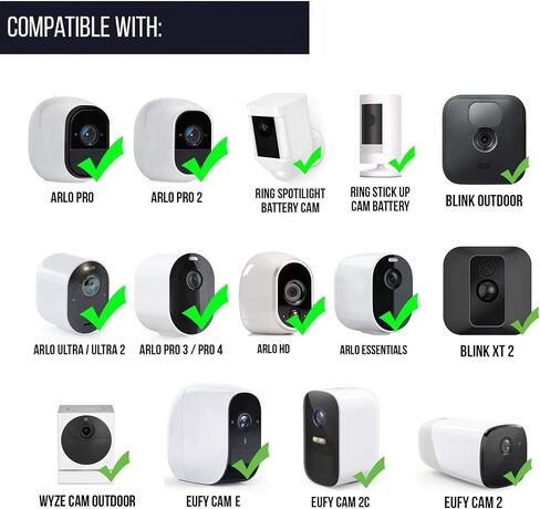 Wasserstein Door Mount Compatible with Arlo HD/Pro/Pro2/Pro3/Pro4/Pro5S/Ultra/Ultra2/Essential, Blink Outdoor/XT2, Ring Stick Up Cam Battery/Spotlight Cam Battery, eufyCam E/2/2C (Black) in Kuwait