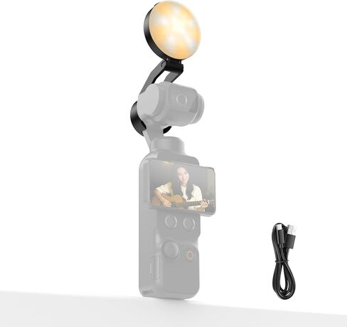 NEEWER Mini LED Auxiliary Fill Light Compatible with DJI OSMO Pocket 4 Gimbal Camera, 1W CRI95 200mAh with 3 CCT Modes & USB C Charging, Lighting for Selfie Vlog Streaming Video Recording, M29 in Kuwait