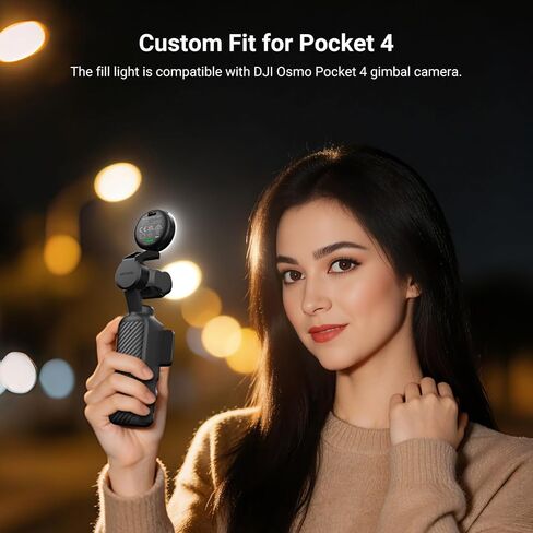 NEEWER Mini LED Auxiliary Fill Light Compatible with DJI OSMO Pocket 4 Gimbal Camera, 1W CRI95 200mAh with 3 CCT Modes & USB C Charging, Lighting for Selfie Vlog Streaming Video Recording, M29 in Kuwait