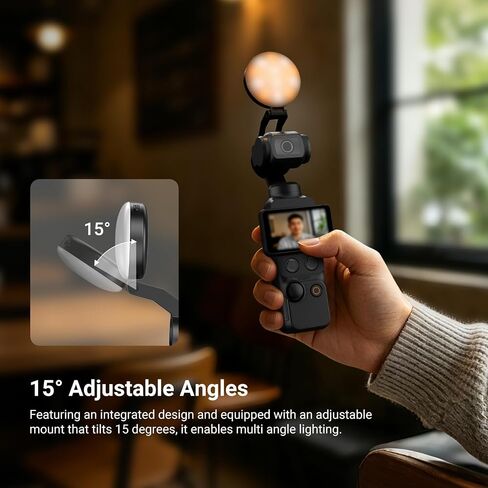NEEWER Mini LED Auxiliary Fill Light Compatible with DJI OSMO Pocket 4 Gimbal Camera, 1W CRI95 200mAh with 3 CCT Modes & USB C Charging, Lighting for Selfie Vlog Streaming Video Recording, M29 in Kuwait