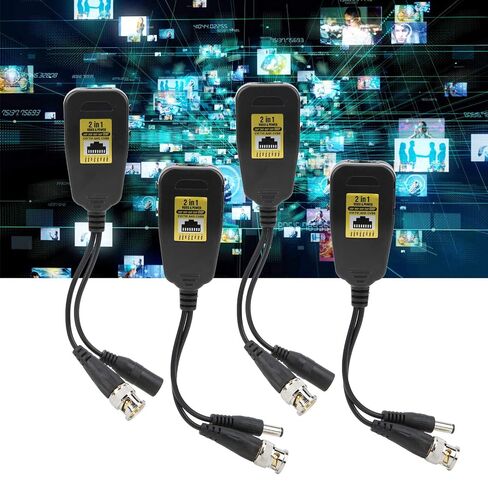Oumefar HD Video Transmitter Anti Thunder Power Balun 4Pcs 2~8MP for System Security Camera Installation in Kuwait