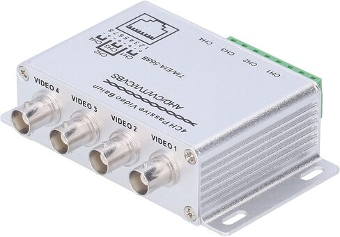 ciciglow Video Balun High Definition 4 Channel Passive Transceiver for 720P 1080P HD CCTV Security Camera Signal Converter for Video Surveillance and Conferences Metal Grey 1 Pack in Kuwait
