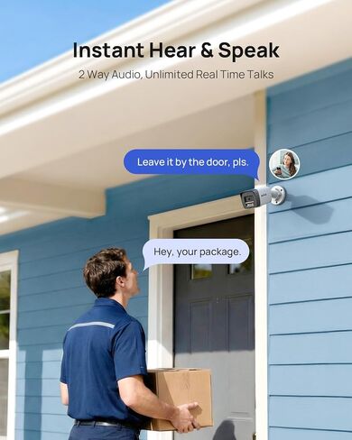 نظام كاميرات أمان ANNKE 5MP ، مسجل 16CH NVR مع اكتشاف حركة AI ، 8x 3K IP Poe Wired Cams مع MIC المدمج ، IP67 ، عدسة 2.8 مم ، متوافقة مع Alexa للمراقبة التجارية المنزلية ، 2TB HDD in Kuwait