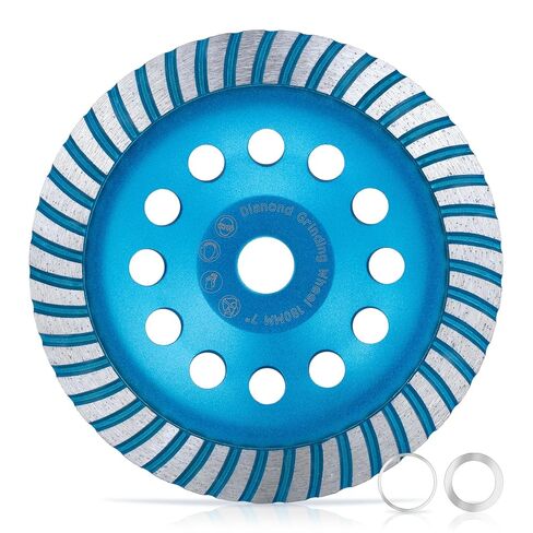 2Pcs Diamond Concrete Grinding Cup Wheels 115mm 4-1/2" Set (Double Row + Turbo Row Segment), Fits 7/8" Arbor for Angle Grinder, Shaping Cleaning Concrete Masonry Marble Granite Brick in Kuwait