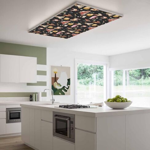 Farm Animals Magnetic Fluorescent Light Covers for Ceiling Lights 2x4 Ft,Country Barn Sheep Rooster Pig Flowers Black Office Kitchen Drop Ceiling Light Covers Lighting Filters Shade Panel 2PCSs in Kuwait