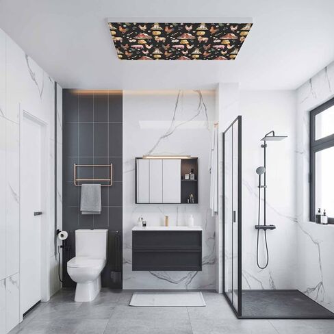Farm Animals Magnetic Fluorescent Light Covers for Ceiling Lights 2x4 Ft,Country Barn Sheep Rooster Pig Flowers Black Office Kitchen Drop Ceiling Light Covers Lighting Filters Shade Panel 2PCSs in Kuwait