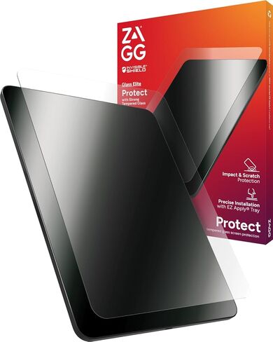 ZAGG InvisibleShield Glass Elite Screen Protector for Apple iPad Pro 11" (Gen 4, 3, 2, 1) & iPad Air (Gen 5, 4) - 5X Shatter Protection, Anti-Fingerprint Technology, Easy to Install in Kuwait