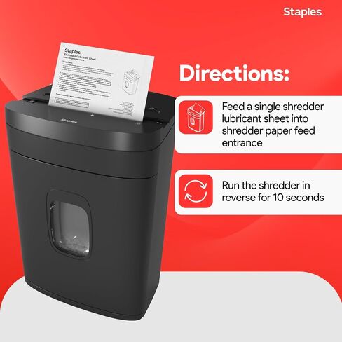 Staples Shredder Lubricant Lubricating Sheets, Reduces Friction & Noise, Keeps Blades Sharp, Pack of 24 in Kuwait