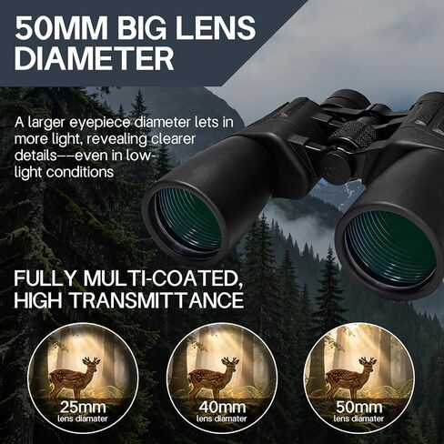 10-30x50mm High Power Zoom Binoculars for Adults | BAK4 Prism & FMC, Daily waterproof,Fogproof,HD Professional Binoculars for Bird Watching,Hiking,Concerts & Outdoor Travel in Kuwait