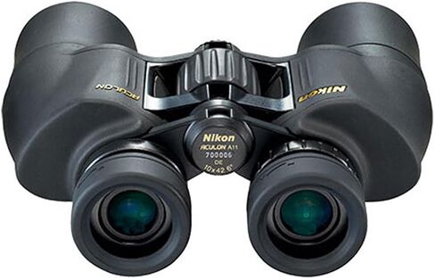 Nikon ACULON A211 10x42 Binocular | Multilayer coating, Porro prism Binocular with turn and slide eyecups, Tripod Adaptable | Official Nikon USA Model | 10x Magnification, 42mm Eco-Glass Objectives, Multi-Coated Optics, BAK4 Porro Prism, Turn-and-Slide Ey in Kuwait