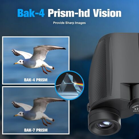 Binoculars 12x25 for Adults and Kids Compact Binocular Waterproof Binocular Wide Field of View for Bird Watching,Hiking,Hunting,Concert in Kuwait