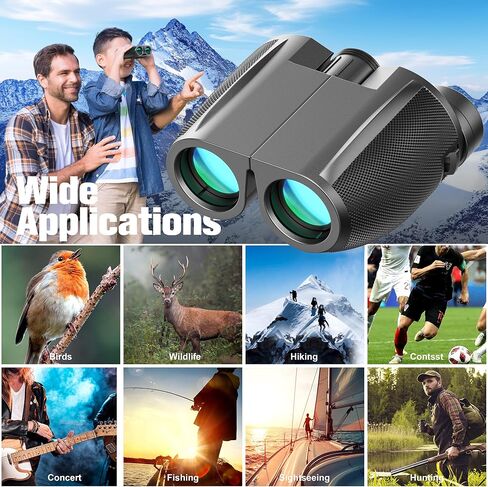 Binoculars 12x25 for Adults and Kids Compact Binocular Waterproof Binocular Wide Field of View for Bird Watching,Hiking,Hunting,Concert in Kuwait