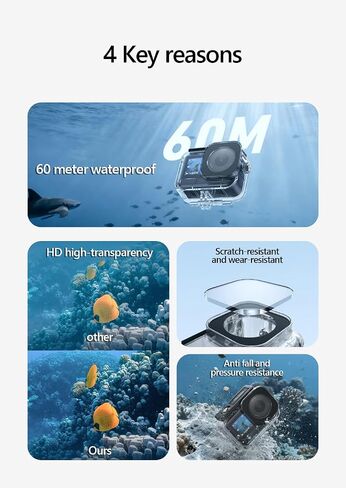 60M Waterproof Housing Case for DJI OSMO Action 6 Underwater Diving Case High Strength Anti-Drop Camera Protector Cover in Kuwait