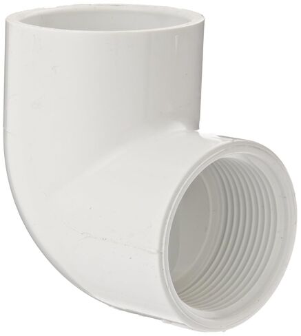 Spears 407 Series PVC Pipe Fitting, 90 Degree Elbow, Schedule 40, White, 1" Socket x NPT Female in Kuwait