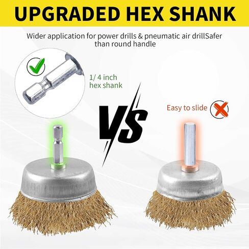 5 Pcs Wire Brush for Drill Set, Brass Wire Wheel for Drill, 1/4 Inch Hex Shank, Wire Brushes for Cleaning Rust for Drill in Saudi Arabia