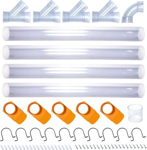 POWERTEC 70306 4 Inch Dust Collection Fittings Network with Dust Hose Splice, Blast Gates, Pipes, 90-Degree Elbow Connector, Y-fittings, Mounting Brackets in Saudi Arabia