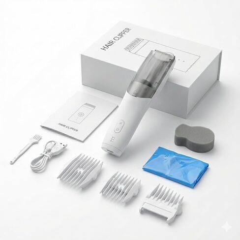 MOMMED Baby Hair Clippers, Hair Cutting Kit for Kids, Electric Kids Hair Trimmer, Rechargeable Waterproof Electric Vacuum Baby Clippers with Charger Base in Kuwait