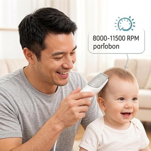 MOMMED Baby Hair Clippers, Hair Cutting Kit for Kids, Electric Kids Hair Trimmer, Rechargeable Waterproof Electric Vacuum Baby Clippers with Charger Base in Kuwait