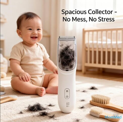 MOMMED Baby Hair Clippers, Hair Cutting Kit for Kids, Electric Kids Hair Trimmer, Rechargeable Waterproof Electric Vacuum Baby Clippers with Charger Base in Kuwait