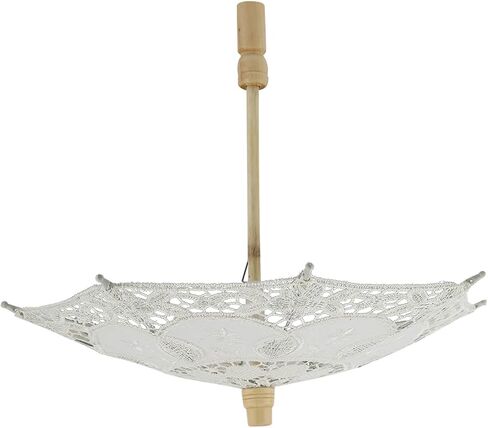 Bridal Lace Umbrella for Wedding Photos – Handmade Beige Cotton Parasol, 10.2" X 11.4", Not RainProof in Kuwait
