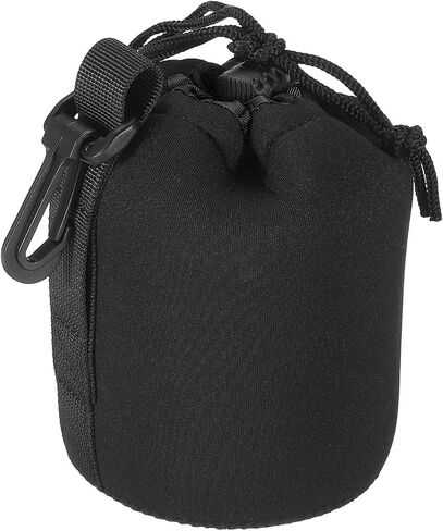 Camera Lens Bag, 3.3" IDx5.5" H Drawstring Lens Pouch with Thick Protective Neoprene, Lens Case for DSLR Camera Lens, Water Coffee Cups Black in Kuwait