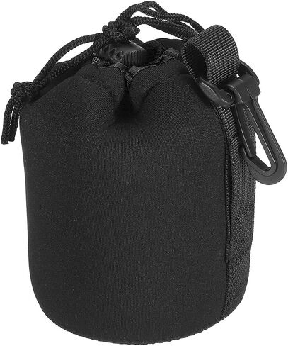 Camera Lens Bag, 3.3" IDx5.5" H Drawstring Lens Pouch with Thick Protective Neoprene, Lens Case for DSLR Camera Lens, Water Coffee Cups Black in Kuwait