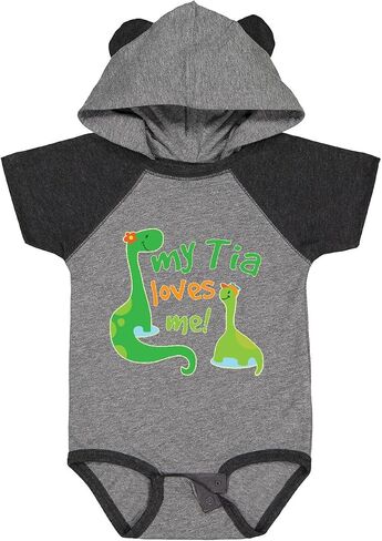 inktastic My Tia Loves Me Dinosaur Baby Bodysuit in Kuwait