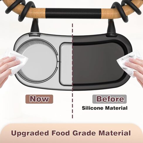 Universal Stroller Snack Tray, Cup Holder Stroller Tray with Silicone Arms | Upgraded Stroller Tray Attachment for Baby Toddler Holder, Stroller Accessories for Snacks On The Go with Dust Cover in Kuwait