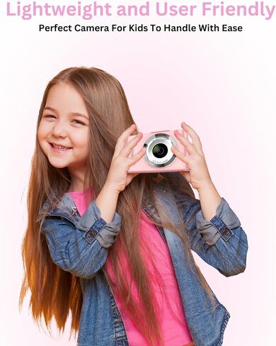 4K Digital Camera - 48MP Photos 32GB SD Card & Lanyard Included - Travel-Friendly, Digital Point and Shoot Camera, Kid-Sized, Small Camera Gift for Kids, Girls, Students & Teens in Kuwait