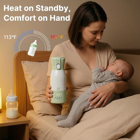 Portable Baby Bottle Warmer, 16000mAh Rechargeable Travel Milk Warmer | 7 Temp Settings, 316 Stainless Steel Fast Heating Leak-Proof Bottle Warmer for Breastmilk & Formula, Night Feeds & On the Go in Kuwait