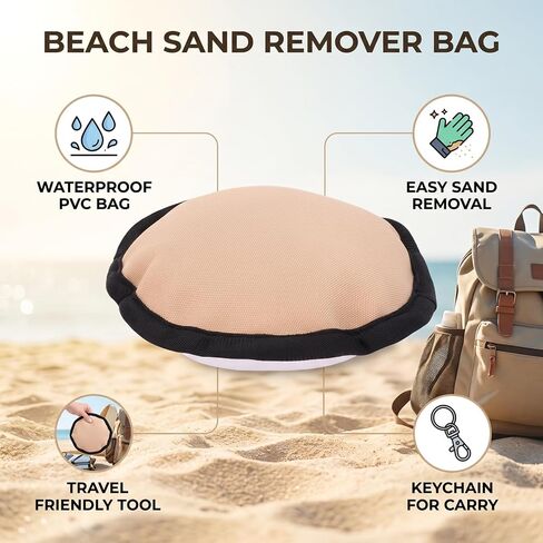 ZJchao Beach Sand Remover Bag Beach Sand Cleaning Bag Remover Sack Removal Quick Smooth Cleaning Oxford Fabric Water Proof PVC Pouch Keychain for Outdoor use in Kuwait