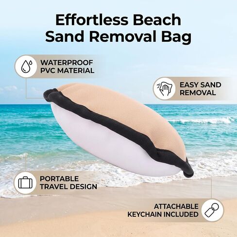 ZJchao Beach Sand Remover Bag Beach Sand Cleaning Bag Remover Sack Removal Quick Smooth Cleaning Oxford Fabric Water Proof PVC Pouch Keychain for Outdoor use in Kuwait