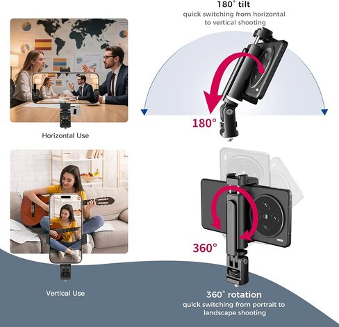 Leekai Aluminum Light Stand with Phone Holder, 83.9''/213cm Adjustable Tripod, Extendable Camera Phone Tripod with 1/4" Screw for Travel, DSLR Camera, Ring Light, Video Rig, Max Load 20 lbs in Kuwait