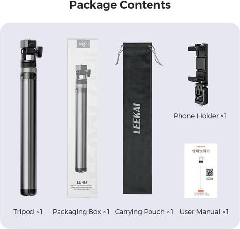 Leekai Aluminum Light Stand with Phone Holder, 83.9''/213cm Adjustable Tripod, Extendable Camera Phone Tripod with 1/4" Screw for Travel, DSLR Camera, Ring Light, Video Rig, Max Load 20 lbs in Kuwait