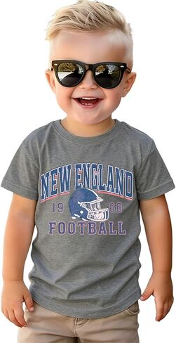GLIGLITTR Toddler Football Shirt Kids Boy Girl Game Day Short Sleeve T-Shirt Football Sports Team Outfit Fans Tee Tops 3-9Y in Kuwait